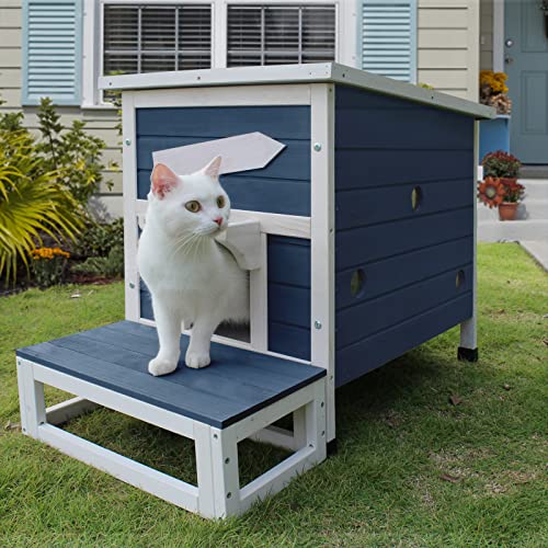 Large Outdoor Wooden Cat House with Escape Door B379