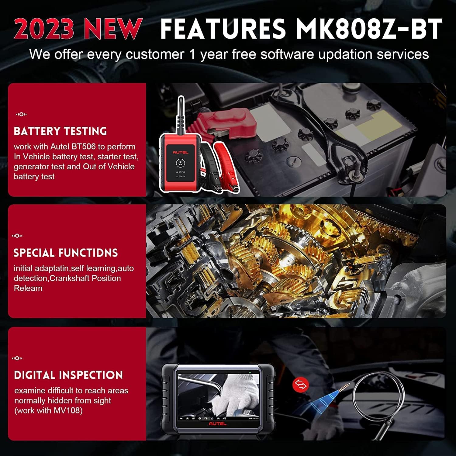 2023 New Bidirectional Scanner with Non-OBDII Adapter Kit T735