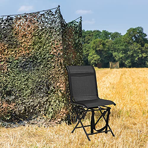 360 Degree Swivel Hunting Blind Chair with Carry Handle, 330 lbs Capacity, Waterproof, Silent Folding Chair with Armrest N2660