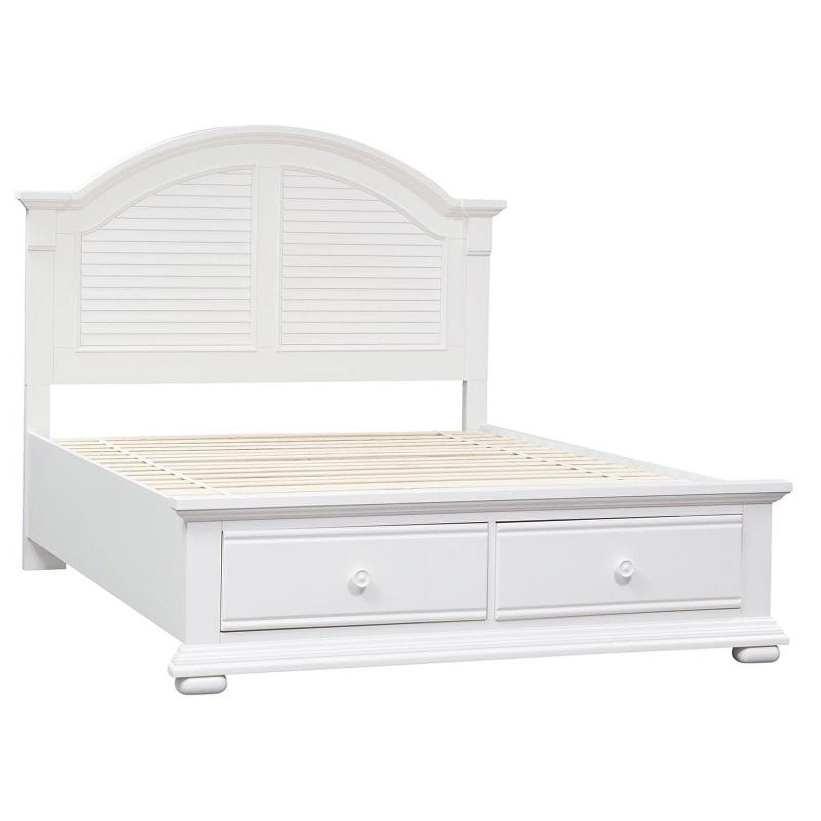 White Wood Queen Panel Headboard S92885