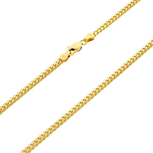 14k Yellow Gold Solid Miami Cuban Link Chain Necklace E348015