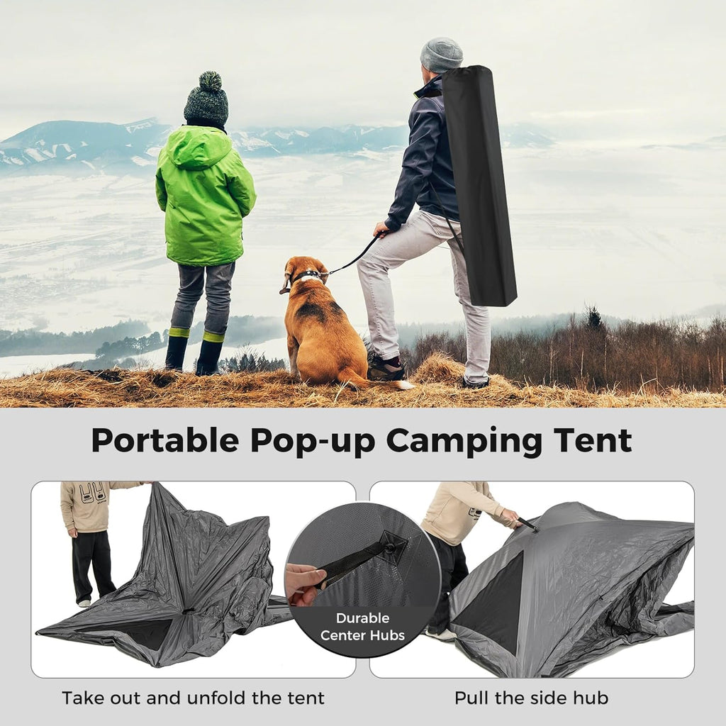 Pop Up Camping Tent for 2-3 Person with Removable Rainfly and Carrying Bag G866846