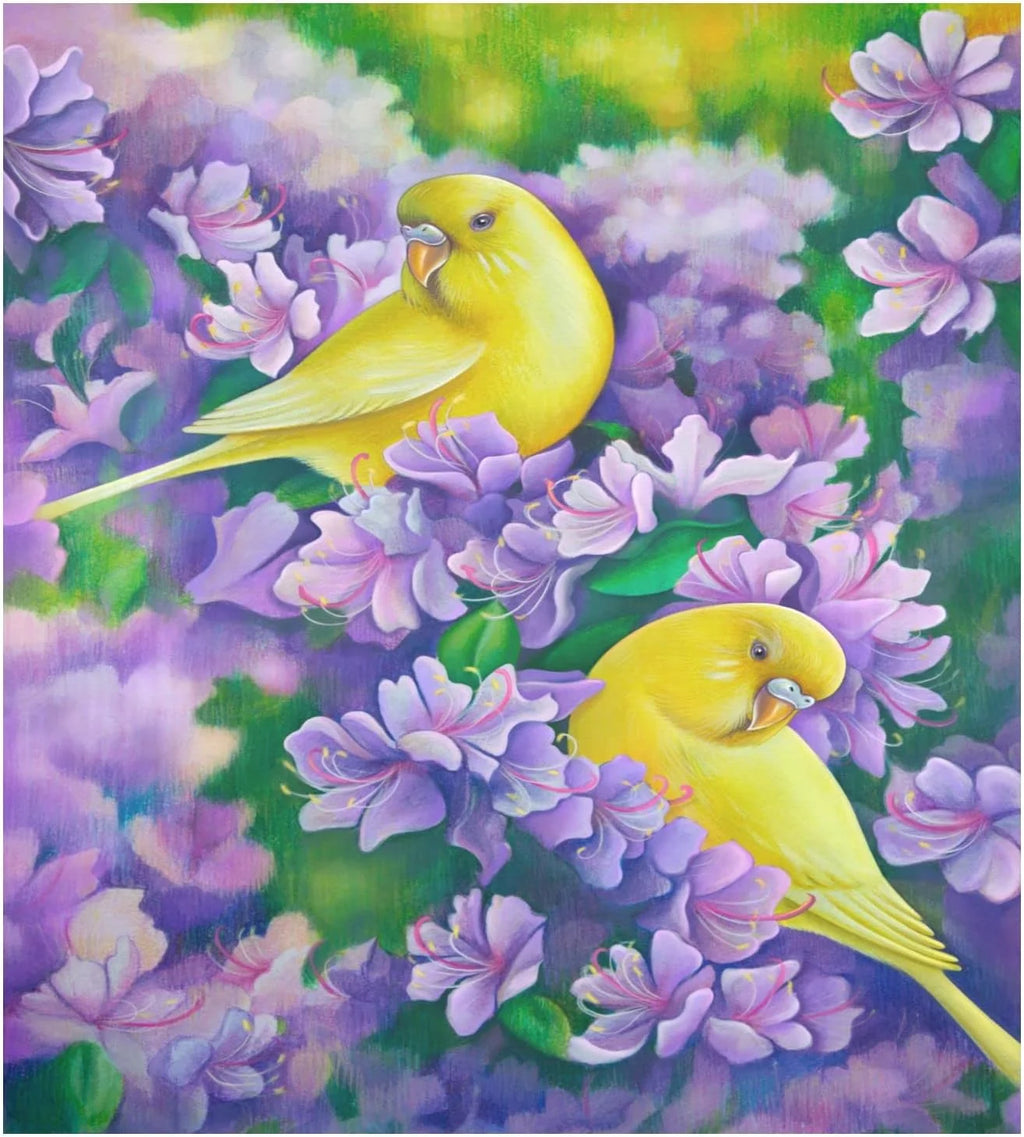 Yellow Parrots Magnetic Dishwasher Sticker 23x26in I949