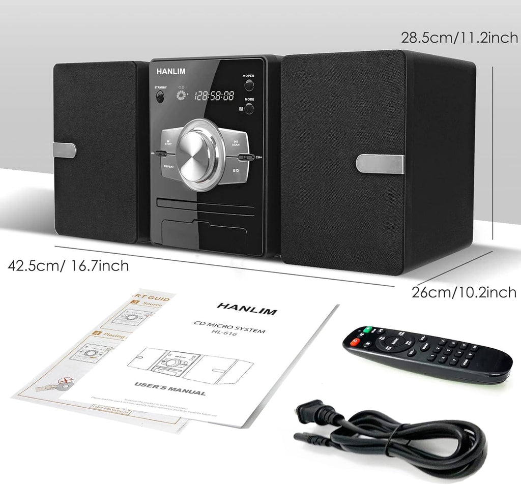 Stereo System with FM Radio, CD Player, USB, Aux-in, Remote Control G94951