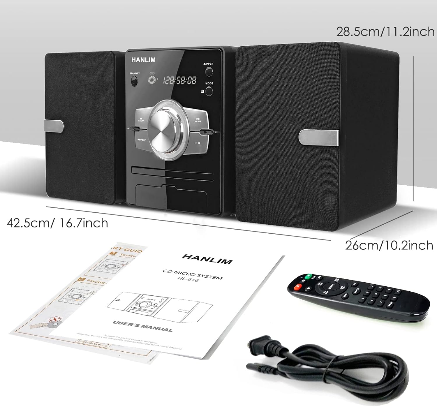 Stereo System with FM Radio, CD Player, USB, Aux-in, Remote Control G94951