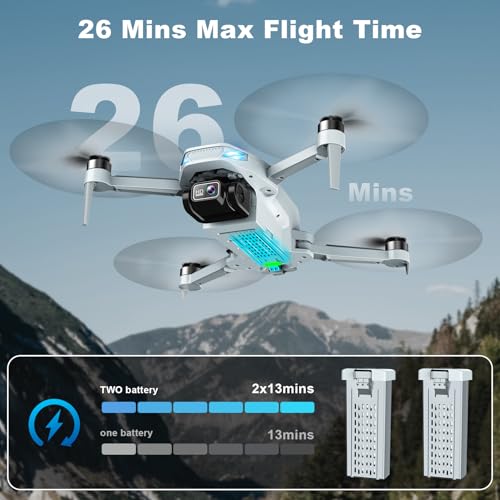 2K HD FPV Drone with Camera, Brushless Motor, 2 Batteries, Foldable T724