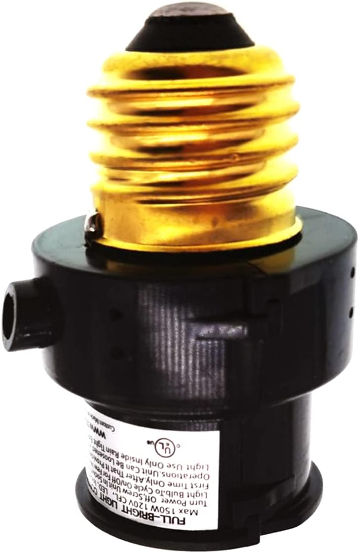 Black Dusk-to-Dawn Light Control Socket for E26 E27 Base Lamps S704490