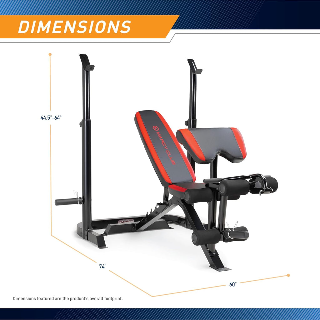 Adjustable Olympic Weight Bench with Leg Developer and Squat Rack N354291