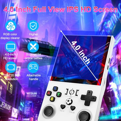 Retro Handheld Game Console, 4-inch IPS Screen, 64GB TF Card, Black J16861