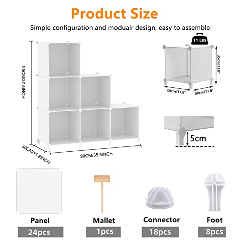 6 Cube Translucent Plastic Storage Organizer T145