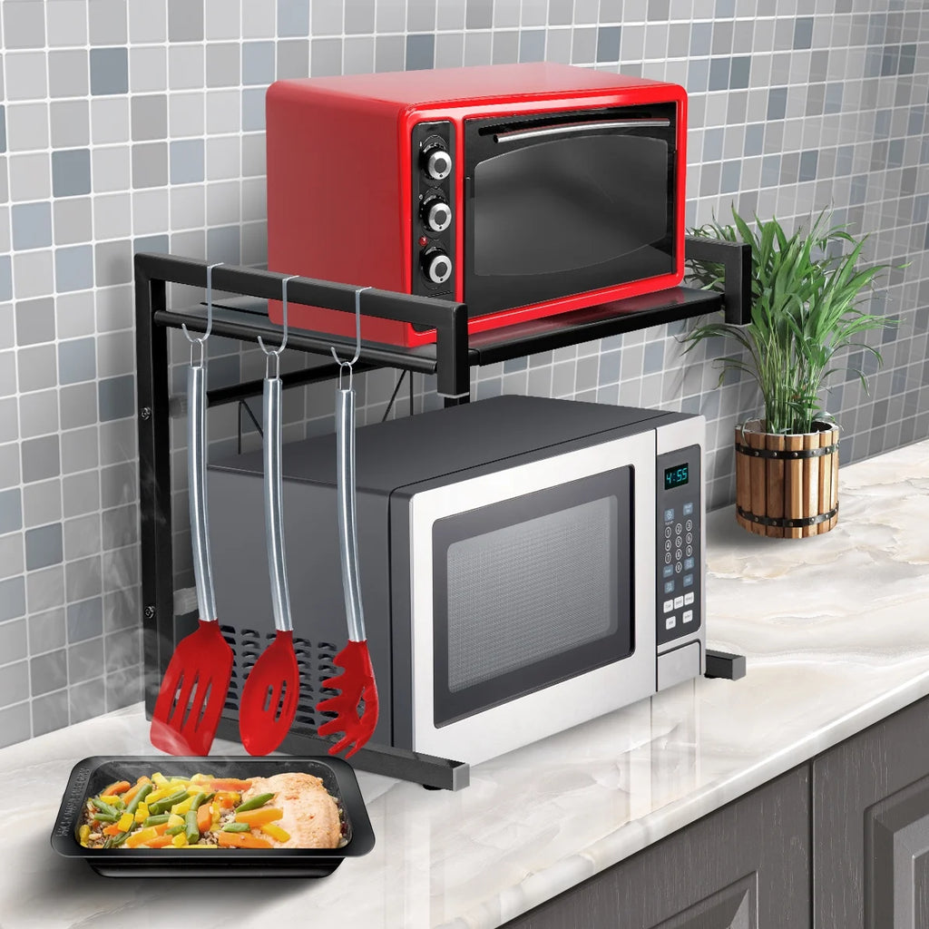 Expandable Microwave Oven Rack with Hooks M78832