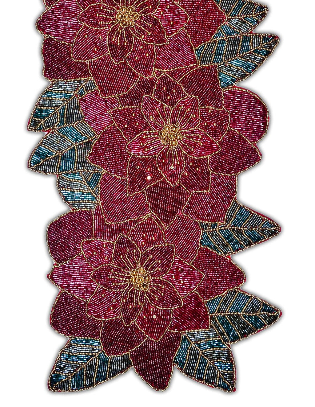 Handmade Beaded Floral Table Runner 13X36 Inch I353867