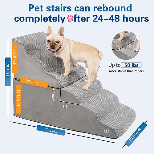 6 Tier Pet Stairs with Handle and Washable Cover L1800