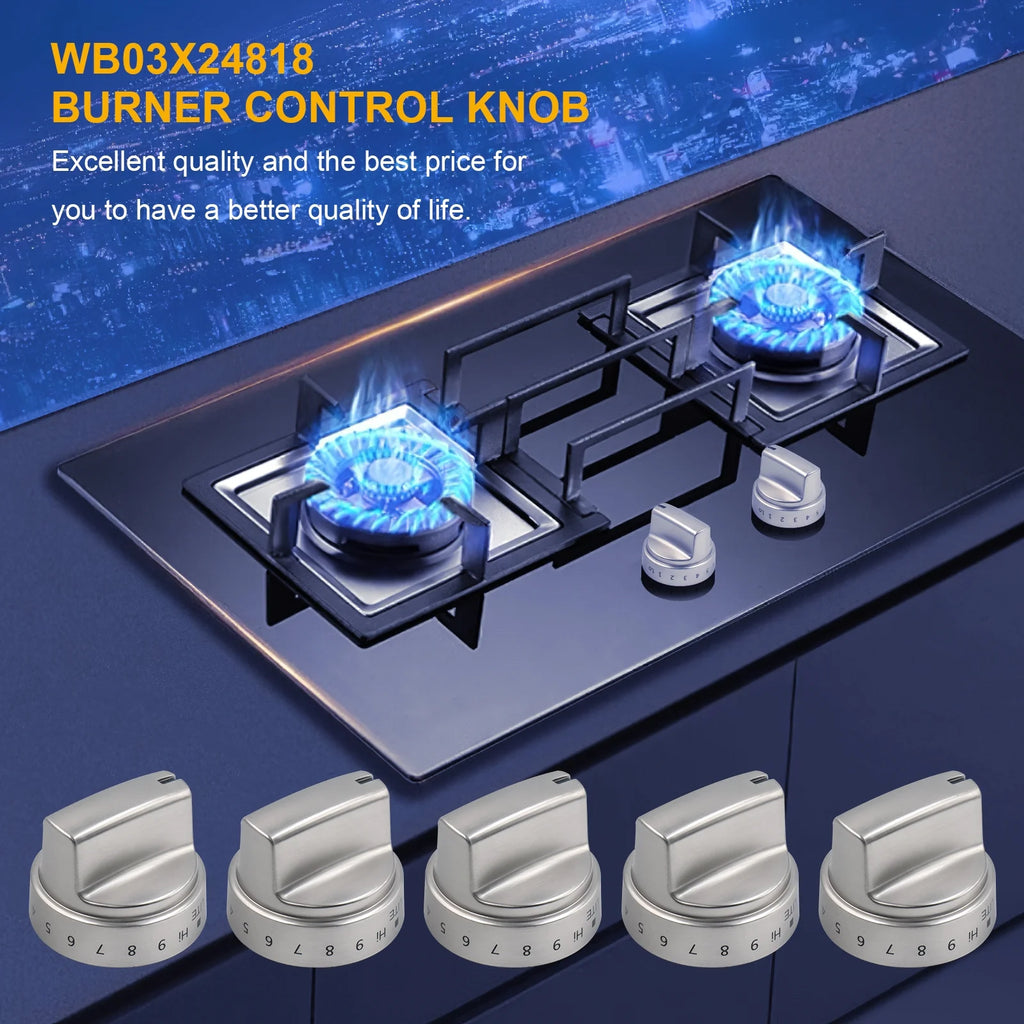 5 Packs Stainless Steel Gas Stove Knobs K57590