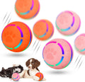 2 Pcs Interactive Dog Toys Peppy Pet Ball Moving Automatic Rolling Ball with LED Flashlight USB Rechargeable (Orange, Pink) K6407