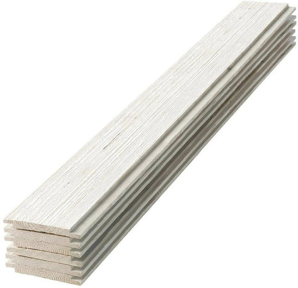 1 in. x 6 in. x 8 ft. White Shiplap Pine Board (6-Pack) Z771