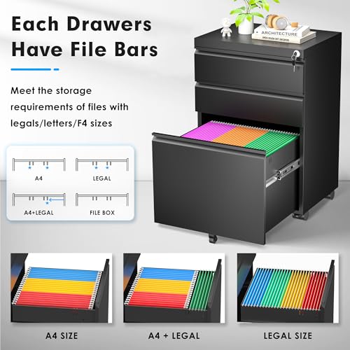 Black 2 Drawer Locking Metal File Cabinet A658
