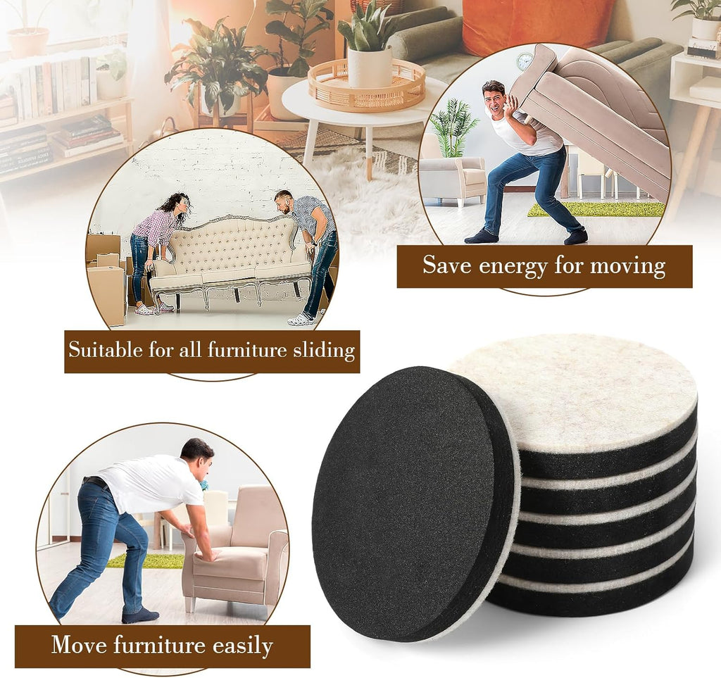 8Pcs 3.5 Inches Reusable Heavy Duty Furniture Sliders T856857