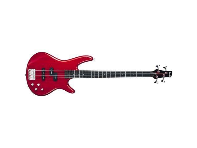 Transparent Red Electric Bass Guitar V1040