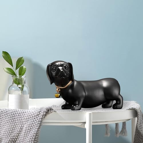 Black Dachshund Dog Figurine Statue Q923791