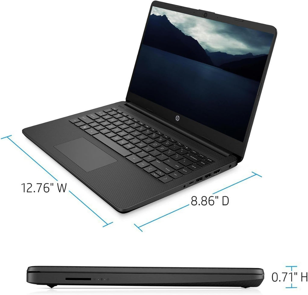 Black 14-inch Laptop Computer with Intel Dual Core 2.8GHz 8GB RAM 128GB Storage N128544