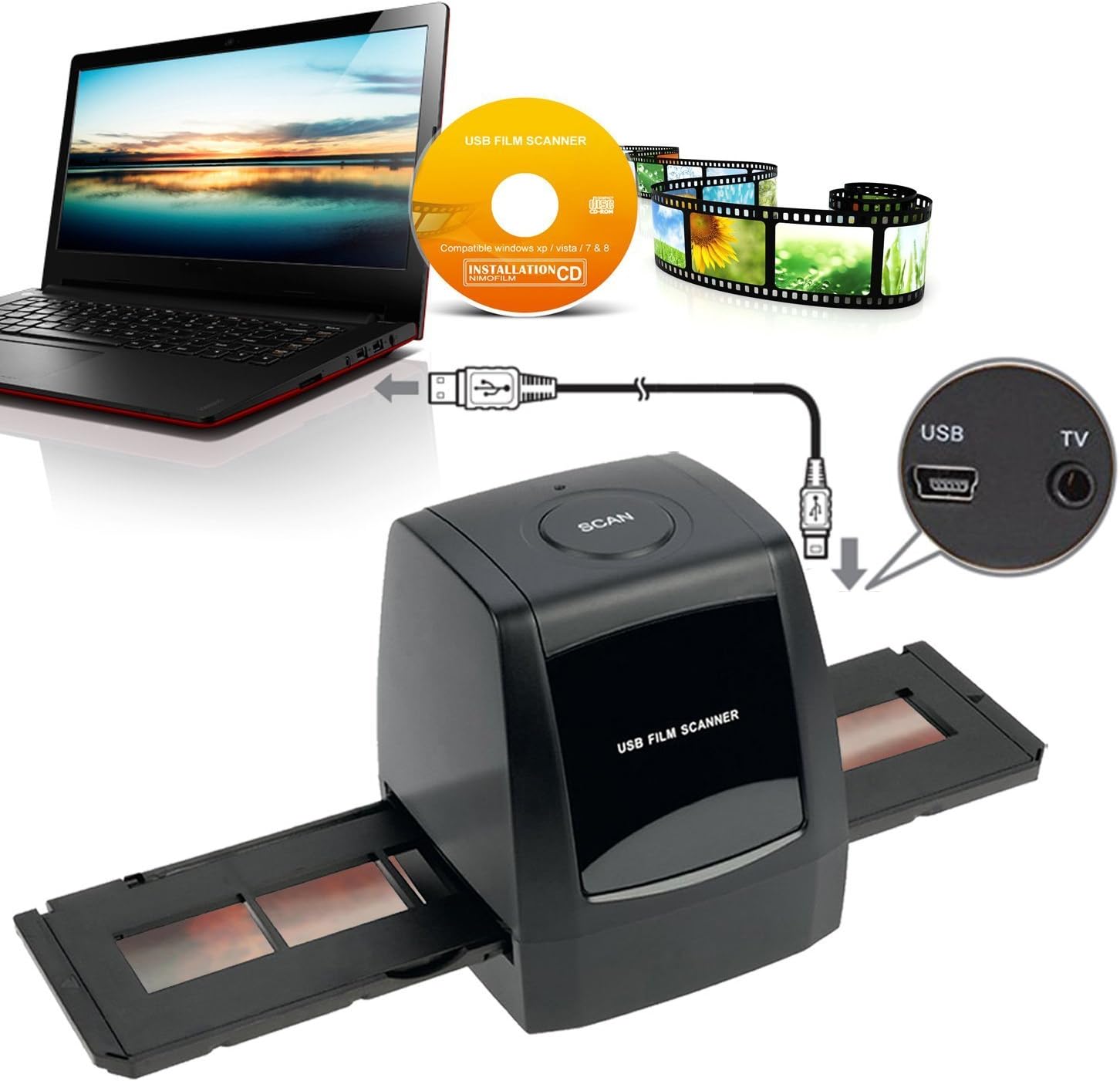 35mm Film Scanner for Negatives and Slides O222760