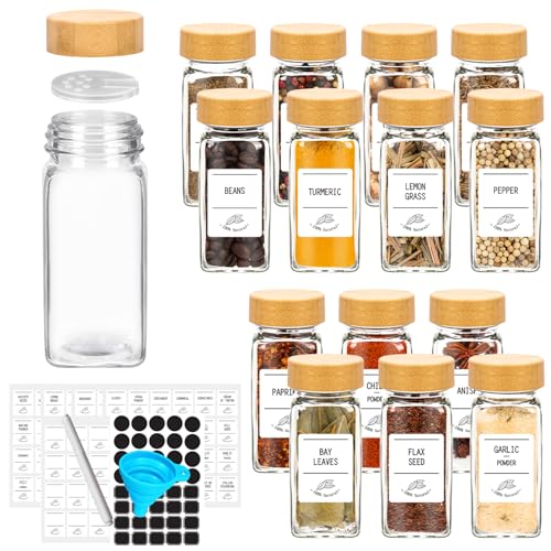 4 oz Glass Spice Jars with Bamboo Lids, 24 Pack G940