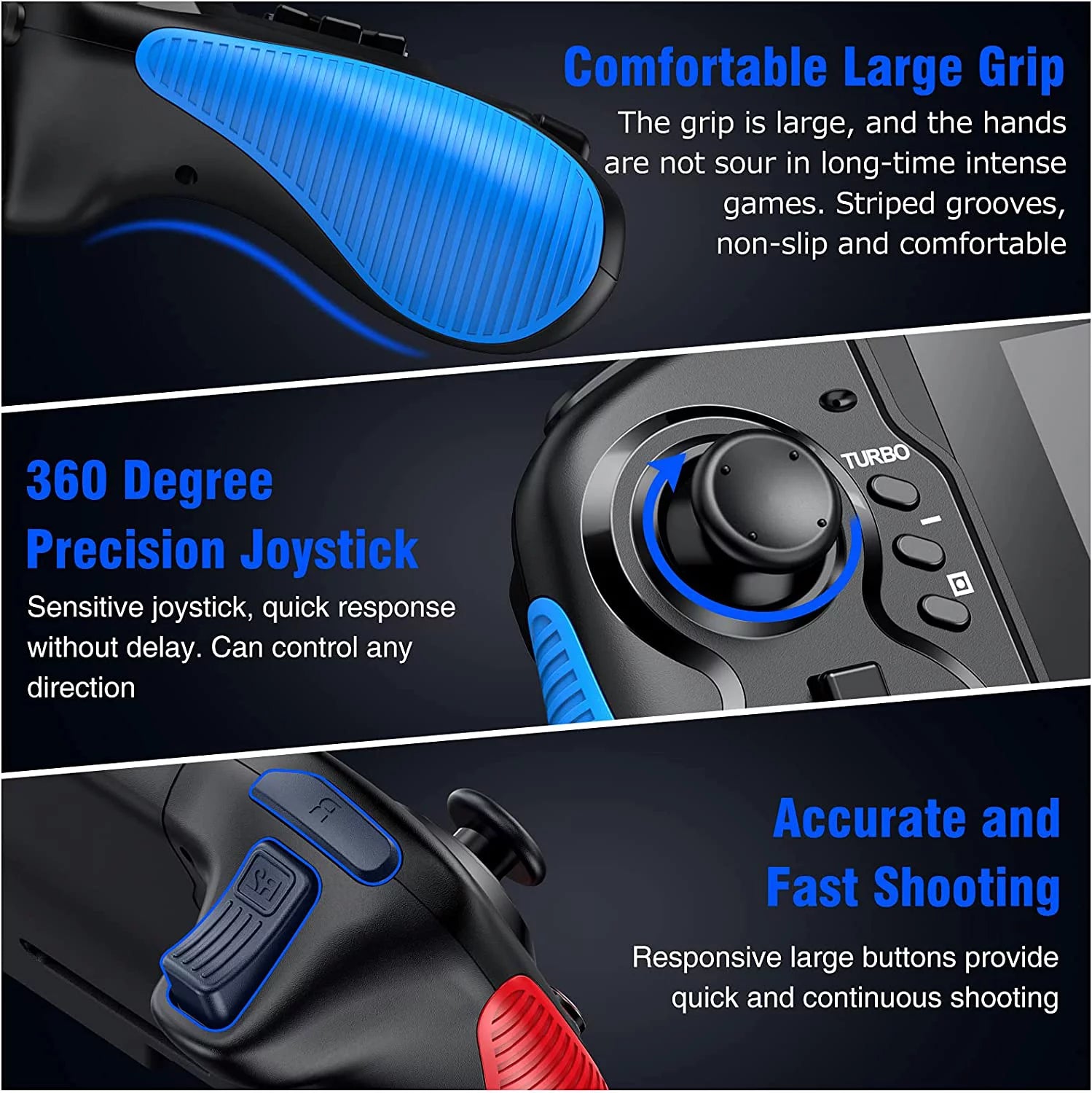 One-Piece Joypad Controller with Adjustable TURBO and Dual Motor Vibration U48620