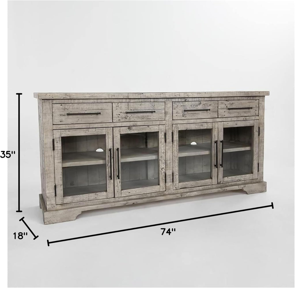 4-Drawer Reclaimed Pine Sideboard in Sierra Gray I3905