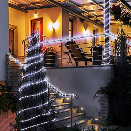 40FT 100 LED Cool White Solar Powered LED Rope Lights Y2866