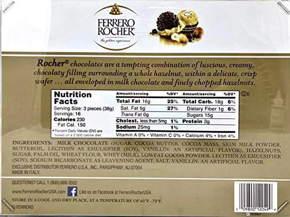48 Count 21.2 oz Fine Hazelnut Chocolates T9411