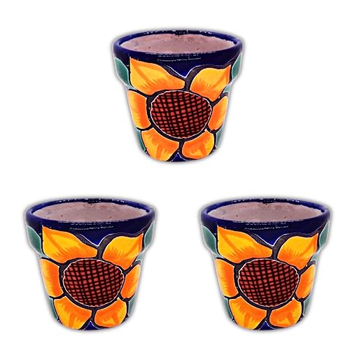 Set of 3 Hand-Painted Talavera Planters P3041