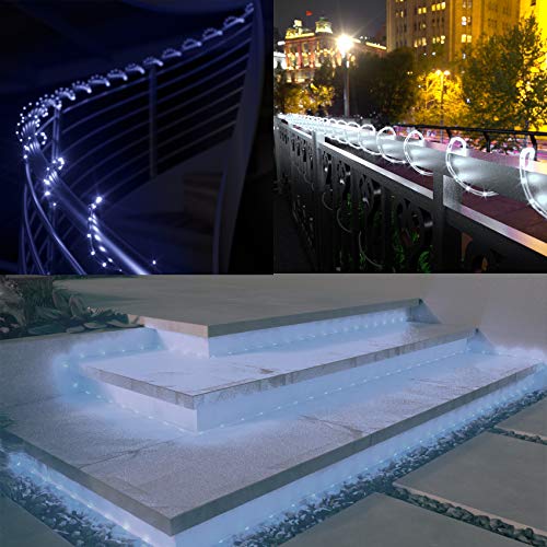 40FT 100 LED Cool White Solar Powered LED Rope Lights Y2866