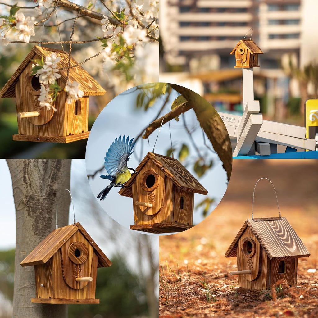 Carbonized Solid Wood Bird House DIY Kit A721