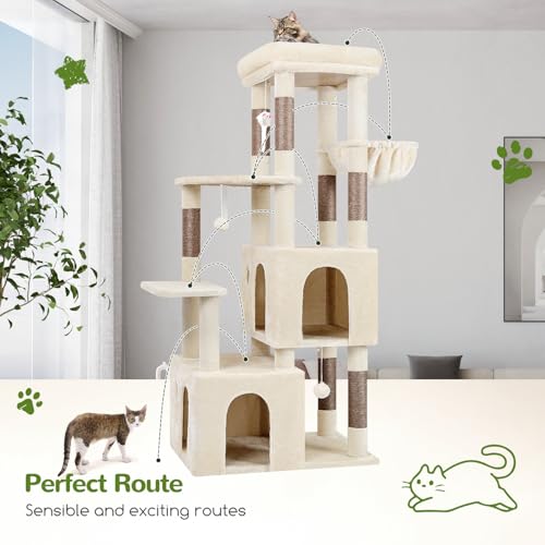Light Grey Heavy Duty Cat Tree with Scratching Post F50867