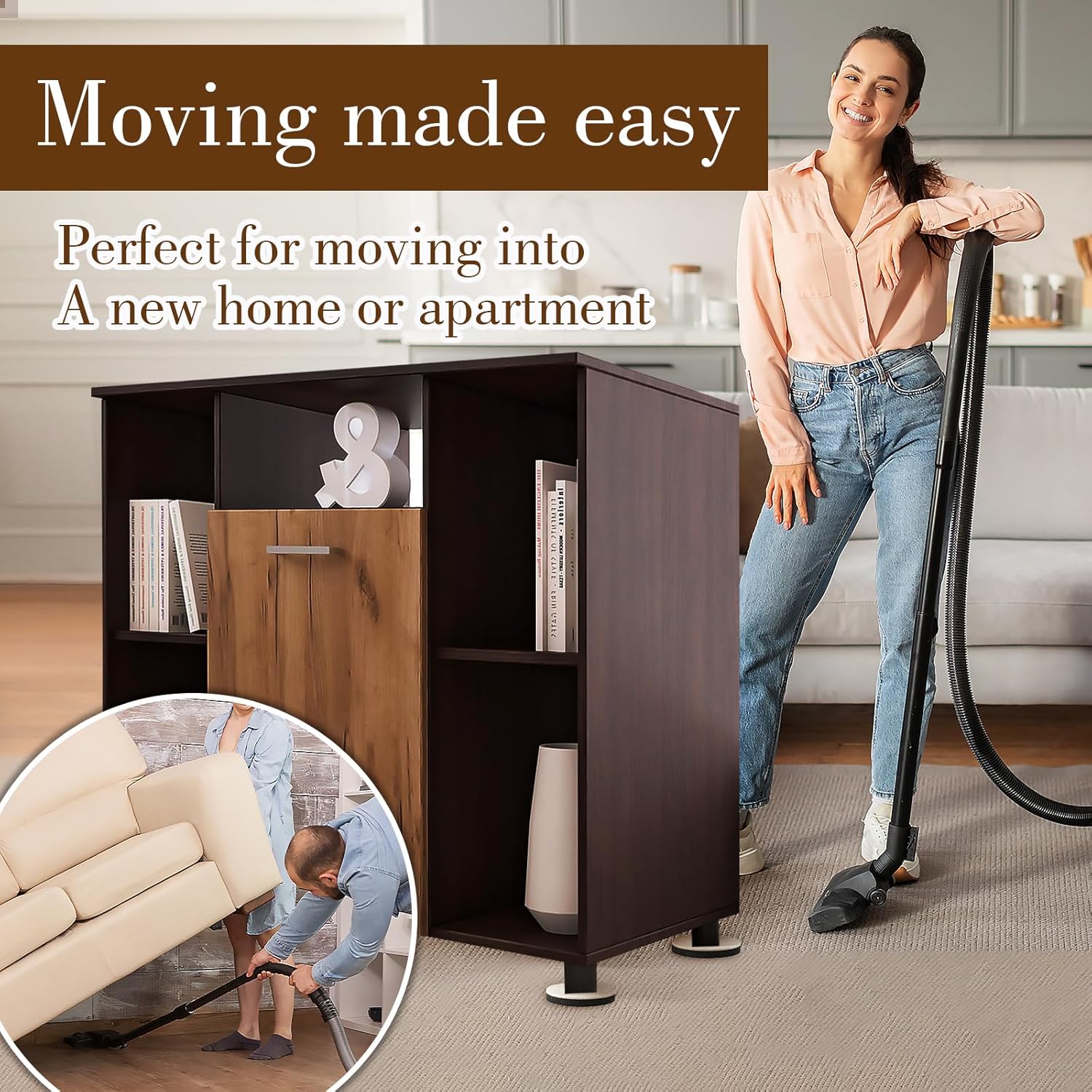 8Pcs 3.5 Inches Reusable Heavy Duty Furniture Sliders T856857