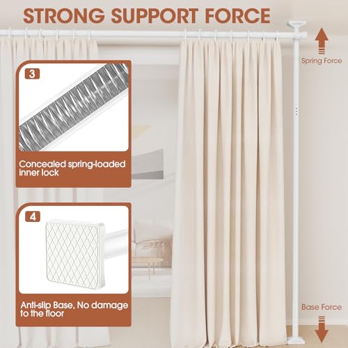 Black Heavy Duty Adjustable Freestanding Tension Curtain Room Divider V274896