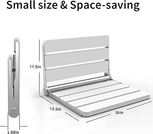 Teak Wood Folding Shower Seat Bench, 440 lbs Load Capacity L494