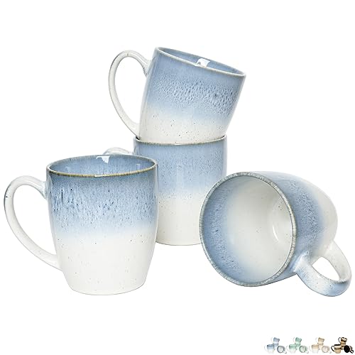 Ceramic Coffee Mug Set of 4, 17 Oz, Green Q8213