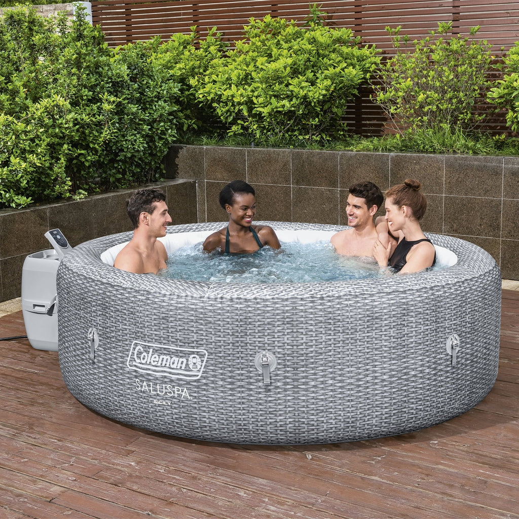 Black Inflatable Round Hot Tub with 60 Jets T8095