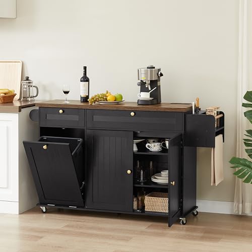 60" Kitchen Island with Power Outlet & Drop Leaf S623889