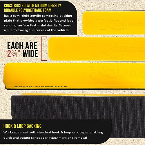 Firm & Flex Hand Sanding Block Kit, 9", 16" and 24" with Hook & Loop Backing V683191