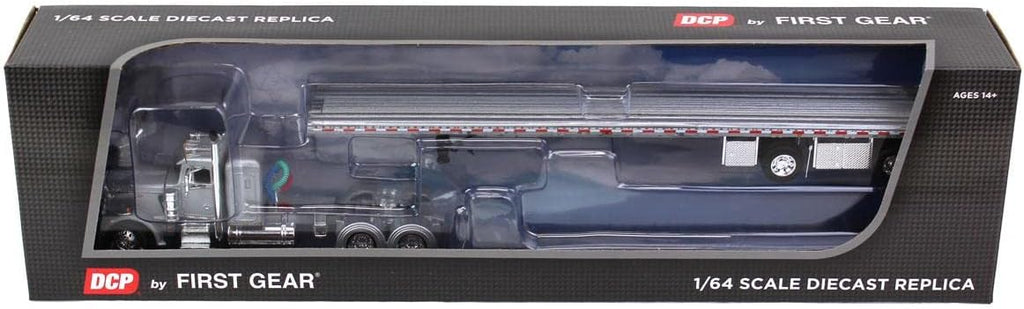 1/64 Silver Peterbilt 359 36" Flattop Sleeper with 53' Wilson Roadbrute Flatbed Trailer T67963