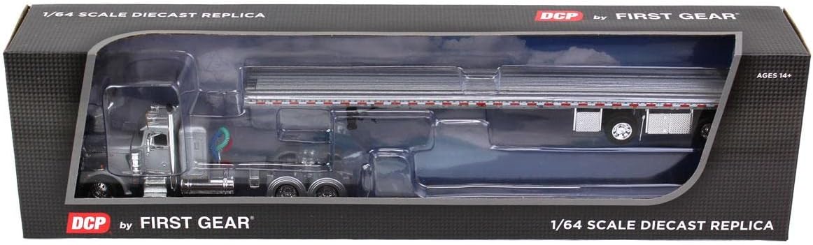 1/64 Silver Peterbilt 359 36" Flattop Sleeper with 53' Wilson Roadbrute Flatbed Trailer T67963