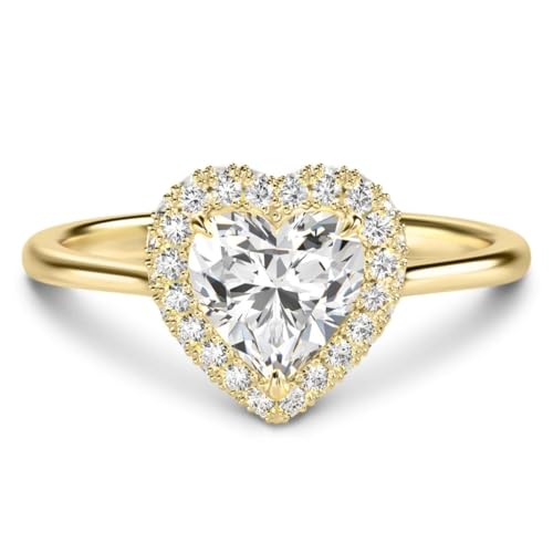 1.12 Carat Heart-Shaped Moissanite Rings with 18K White Gold Plated 925 Sterling Silver M278241
