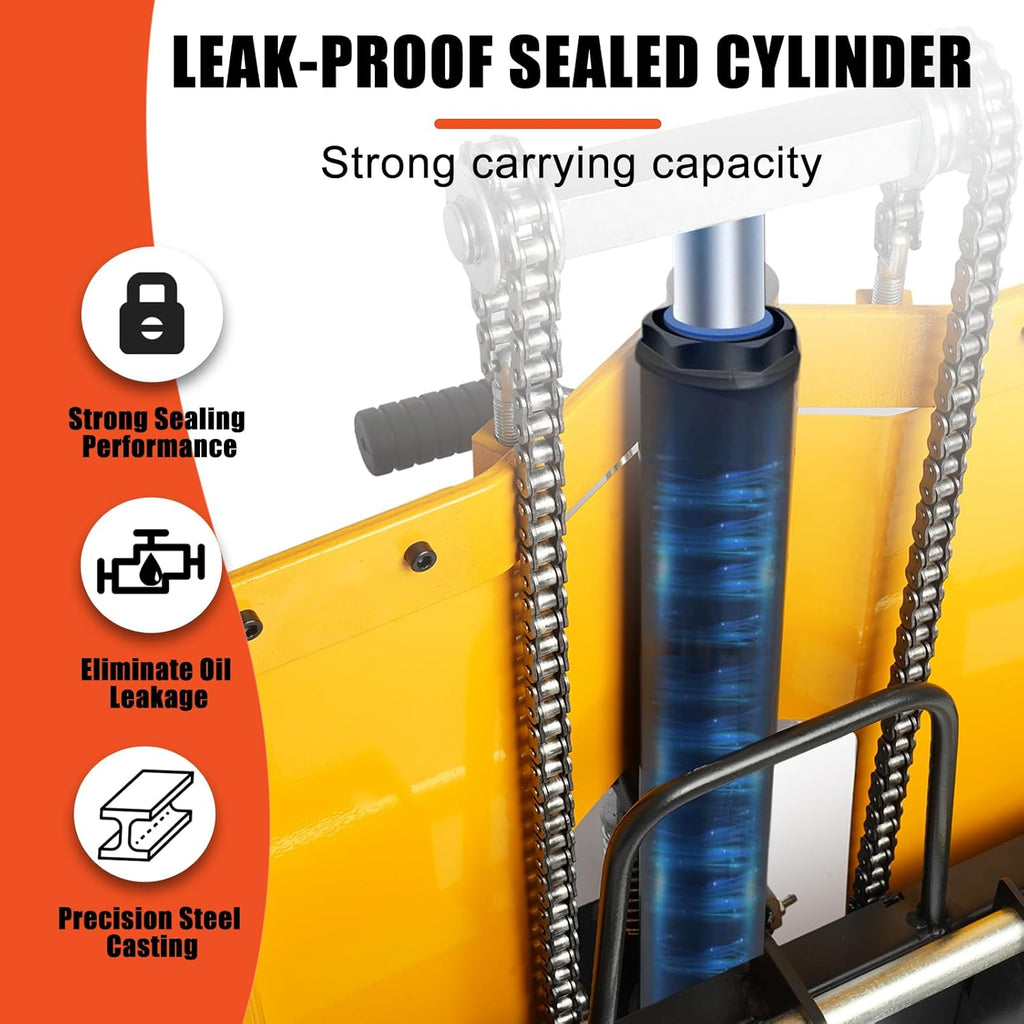 440 lbs Capacity 35" Lift Height Adjustable Forks Fixed Legs Pallet Stacker Z5586