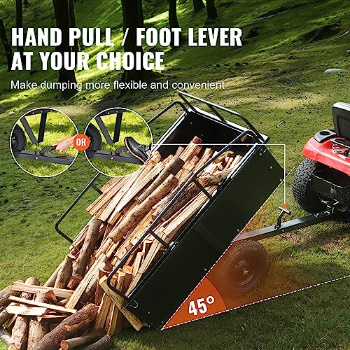 750-Pound 15 Cubic Feet Steel Dump Cart with Removable Sides J5459