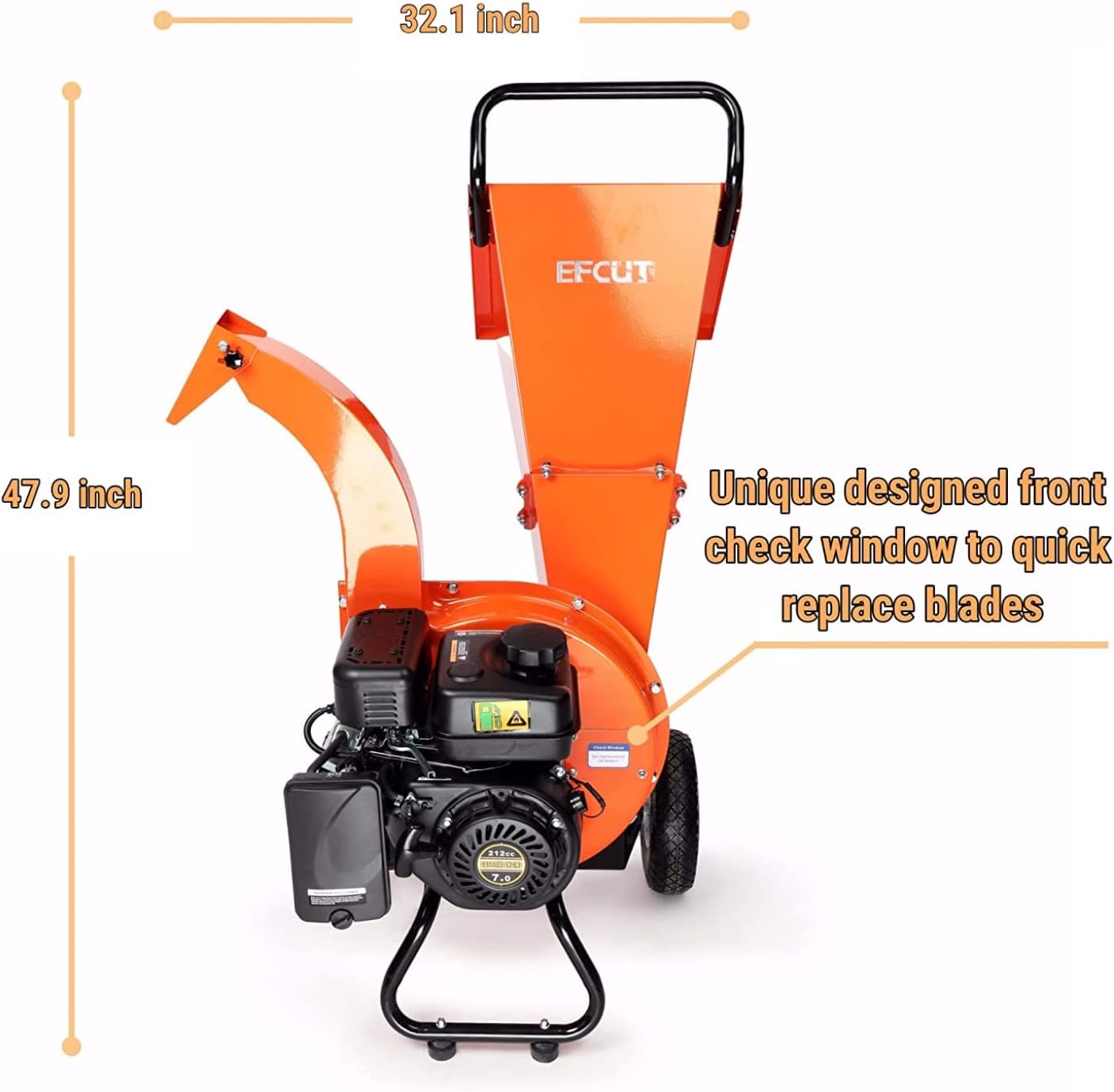 7 HP 212cc Gas Powered Wood Chipper Shredder Mulcher V5665