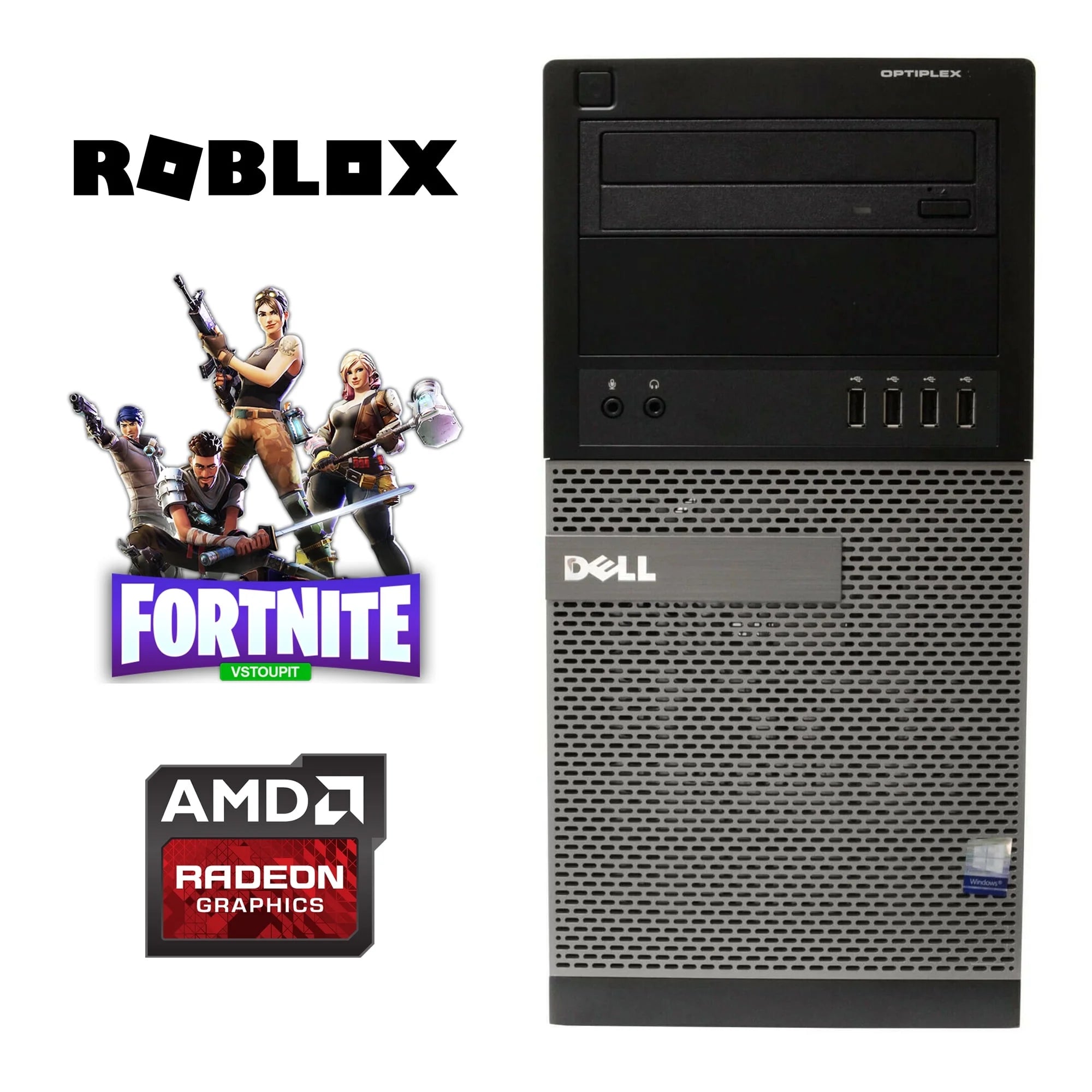 Intel i5 Quad Core Gen 3 Gaming Computer PC with Radeon Graphics 8GB DDR3 RAM 512GB SSD WiFi Windows 11 H5128