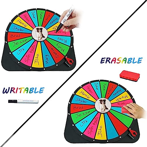 24 Inch Spinning Prize Wheel - 18 Slots Tabletop Roulette Spinner - Dry Erase Marker (Red) N183526